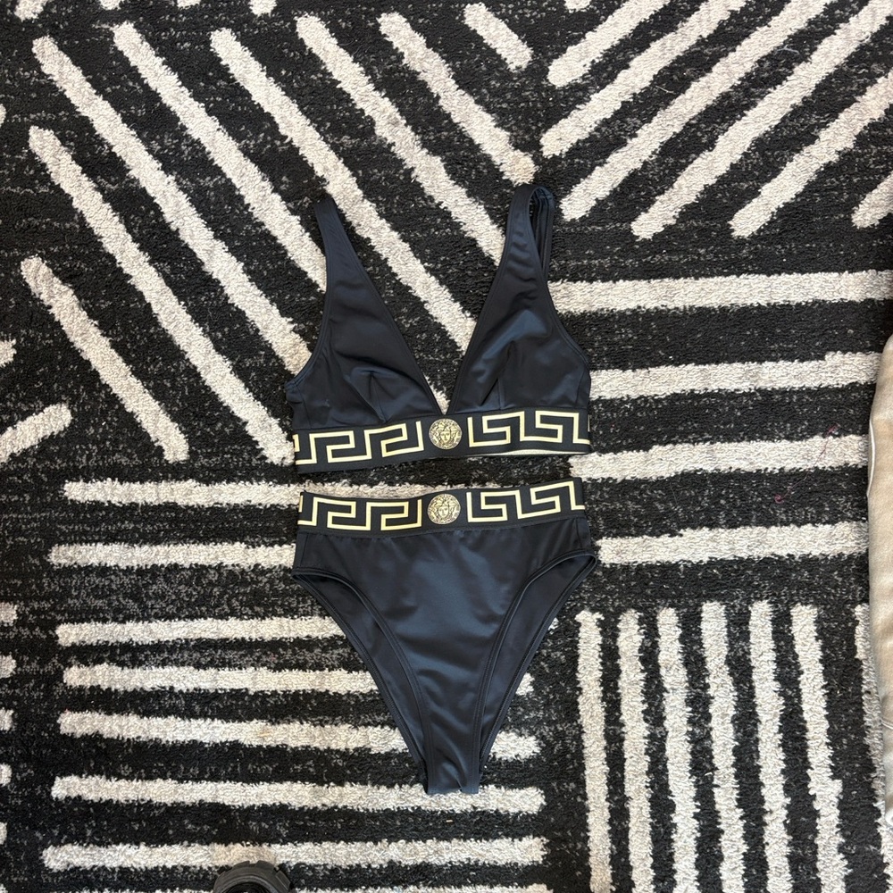 Versace Black and Gold Swimsuit